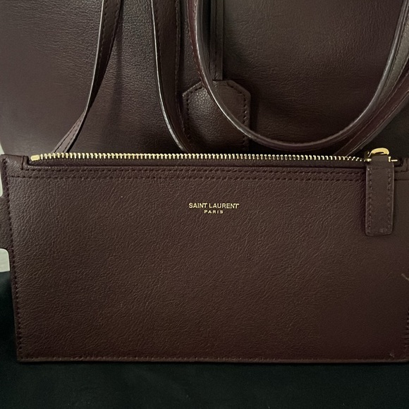 Saint Laurent Burgundy East West Leather Tote Bag - Picture 7 of 16